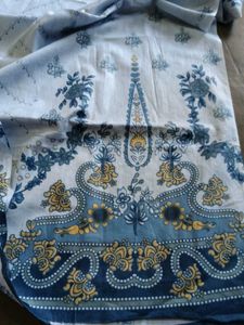Light Blue Pakistani dress material with Geometric