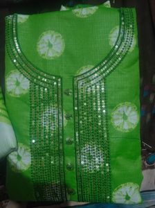 Vibrant Green Dress material