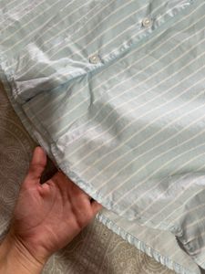 Light Blue Striped Button-Down Shirt