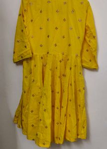 Yellow Embroidered Kurta