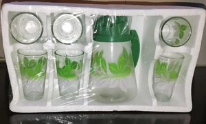 Glass Pitcher and Tumbler Set