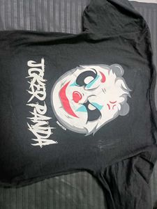 printed black oversized premium T shirt