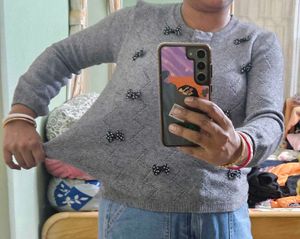 new Gray Bow Sweater