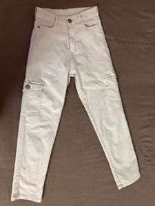 Beige Cargo Jeans