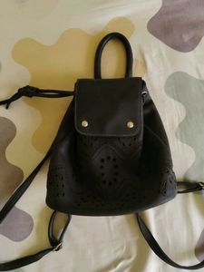 Chic Black Cut-Out Mini Backpack