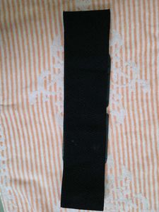 Black Elastic Belt with Gold Accents