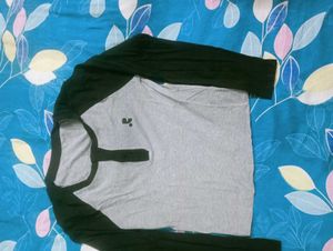 Grey &amp; Black Long Sleeve T-Shirt