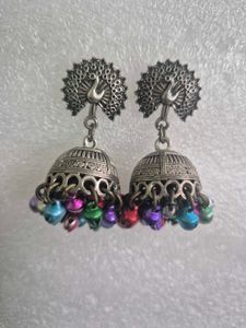 Peacock Jhumka Earrings - Unused