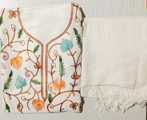 kashmiri embroidery woollen Unstitched Suit