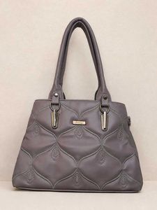 Stylish Grey Quilted Handbag