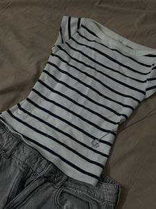 fitted zara stripe top