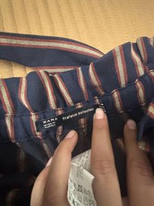 ZARA Striped Trousers with Belt