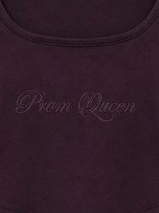 Purple "Prom Queen" Long Sleeve Crop Top