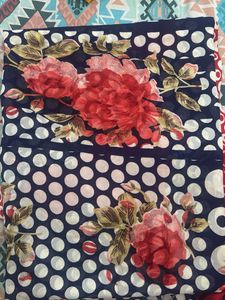 Blue Floral Polka Dot Dupatta