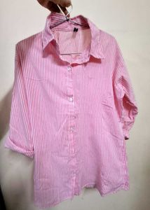 Pink Striped Casual Shirt