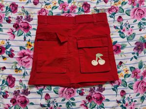 Cute Cherry Red Skirt