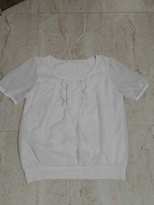 Chic White Polka Dot Top
