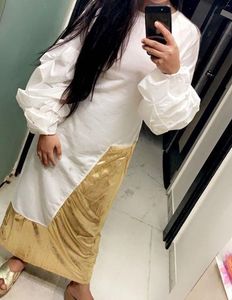 Elegant White &amp; Gold Kurta Set