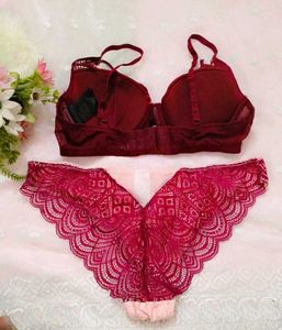 Lace Trimmed Bra &amp; Panty Set