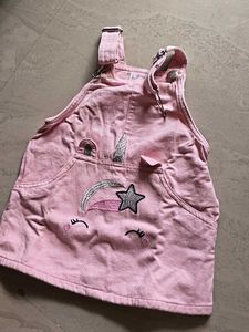 Adorable Pink Unicorn Overalls Dress/ Dungry