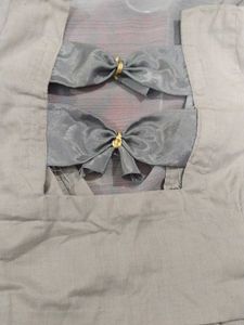 Elegant Grey floral print saree