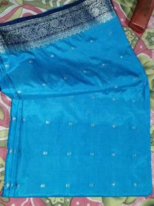 Vibrant Blue Embroidered Saree
