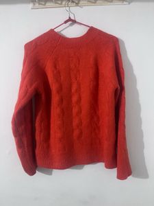 orange light weighted sweater