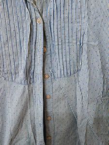 Blue Striped Button-Up Shirt
