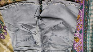 Light Wash Distressed Denim Shorts
