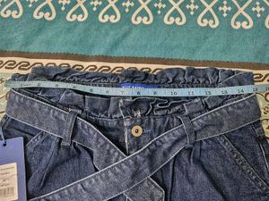 Stylish Dark Wash Belted Jeans