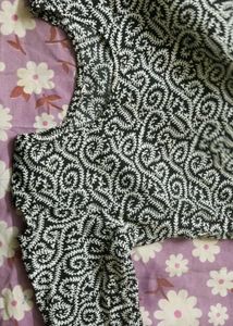 Stylish Cold Shoulder Kurta with Black &amp; White Pri