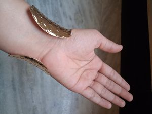 Gold Textured Cuff Bracelet