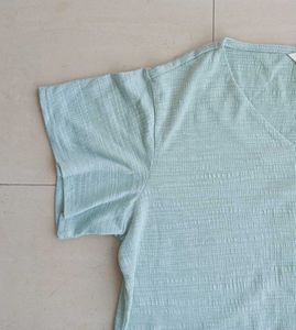 Imported Soft Mint Button-Up Top