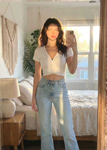 White Wrap Crop Top 🎀🪽