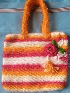 Handmade Striped Crochet Bag