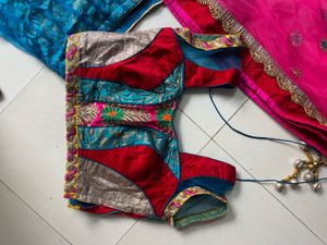 Teal &amp; Pink Lehenga