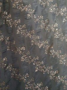 Elegant Navy Blue scarf with Silver Embellishments
