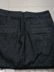 Distressed Denim Mini Skirt