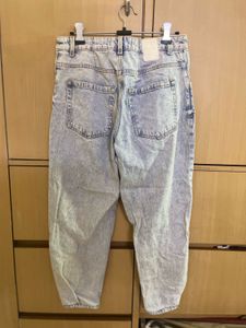 Zara Light Blue Mom Fit Denim High Waist