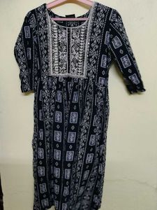 Stylish Navy Blue Printed Kurta