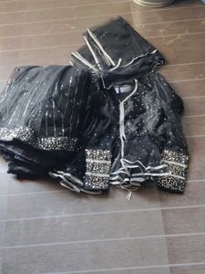 black lehenga choli and dupatta set