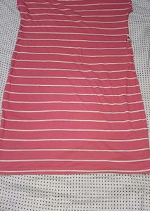Pink Striped Midi Dress