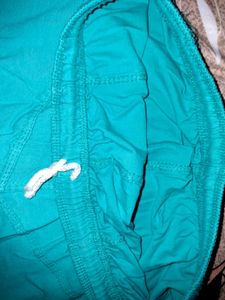 Turquoise Blue Solid Full Length Leggings | Unused