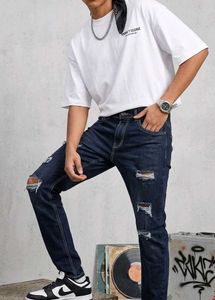 Distressed Black Denim Jeans