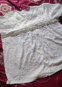 White Puff Sleeve Embroidered Top