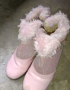 Sparkly Pink Fur Boots