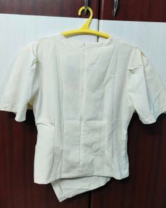 Chic Beige Wrap Top