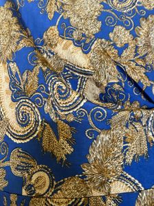 Blue Paisley Print Short Sleeve Dress