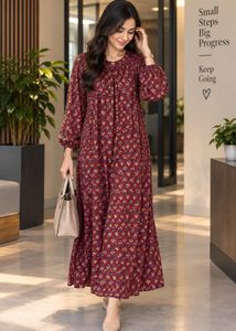 Charming Floral Print Midi Dress