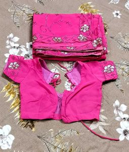 PINK PARTY WEAR SAREE